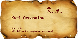 Karl Armandina névjegykártya